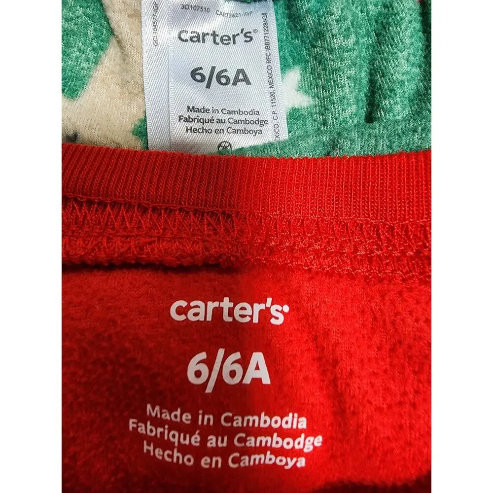 Carter's 2pc Heavyweight Fleece Santa Squad Pajama Set 6